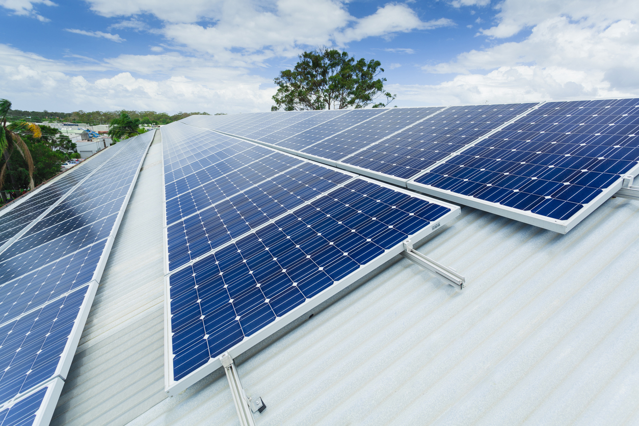 solar panel on roof